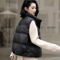 thumbnail image 2 of Women's Puffer Vest Cropped Sleeveless Winter Outerwear Lightweight Stand-up Collar Down Vest with Pockets, 2 of 4