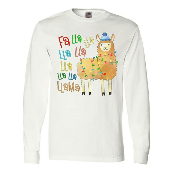 Inktastic Cute Christmas Fa Lla Llama Long Sleeve T-Shirt