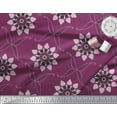 thumbnail image 2 of Soimoi Japan Crepe Satin Fabric Leaves & Floral Artistic Print Sewing Fabric Yard 42 Inch Wide, 2 of 3