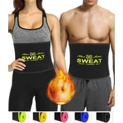 VASLANDA Waist Trimmer for Women & Men Sweat Waist Trainer Slimming Belt, Stomach Wraps for Weight Loss, Neoprene Ab Belt Low Back and Lumbar Support