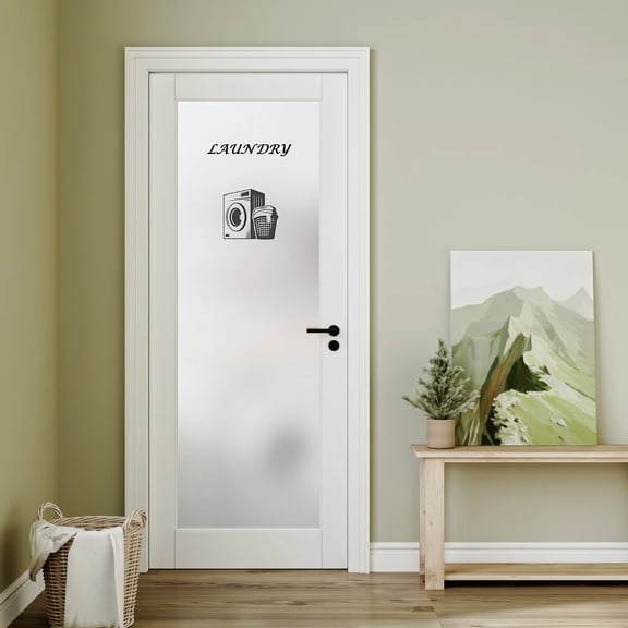 24" X 80" Laundry Door Solid Manufactured Wood Glass Standard Door Without Hardware Kit