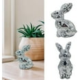 thumbnail image 2 of Disco Ball Rabbit, Hanging Mirror Ball Ornaments Decorative Silver Bunny Disco for Party Wedding Christmas Halloween Tree Cake Decoration, 2 of 9