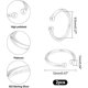 thumbnail image 4 of Pendiente de plata de ley 925 con clip de calibre 18, aro pequeño redondo de 12 mm, ajustable, para cartílago, para mujeres sin perforaciones., 4 of 5