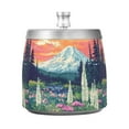 thumbnail image 7 of Yayeee Ashtray with Lid for Cigarette Smokeless Stainless Steel Home Ash Holder, Floral Mountain, 7 of 7