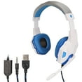 thumbnail image 2 of PC Game Headsets, 40mm Drive Unit Noise Reduction Computer Headset Support Mic Mute Comfortable  for Laptop for PC for  Black + Blue,Blue + White, 2 of 7