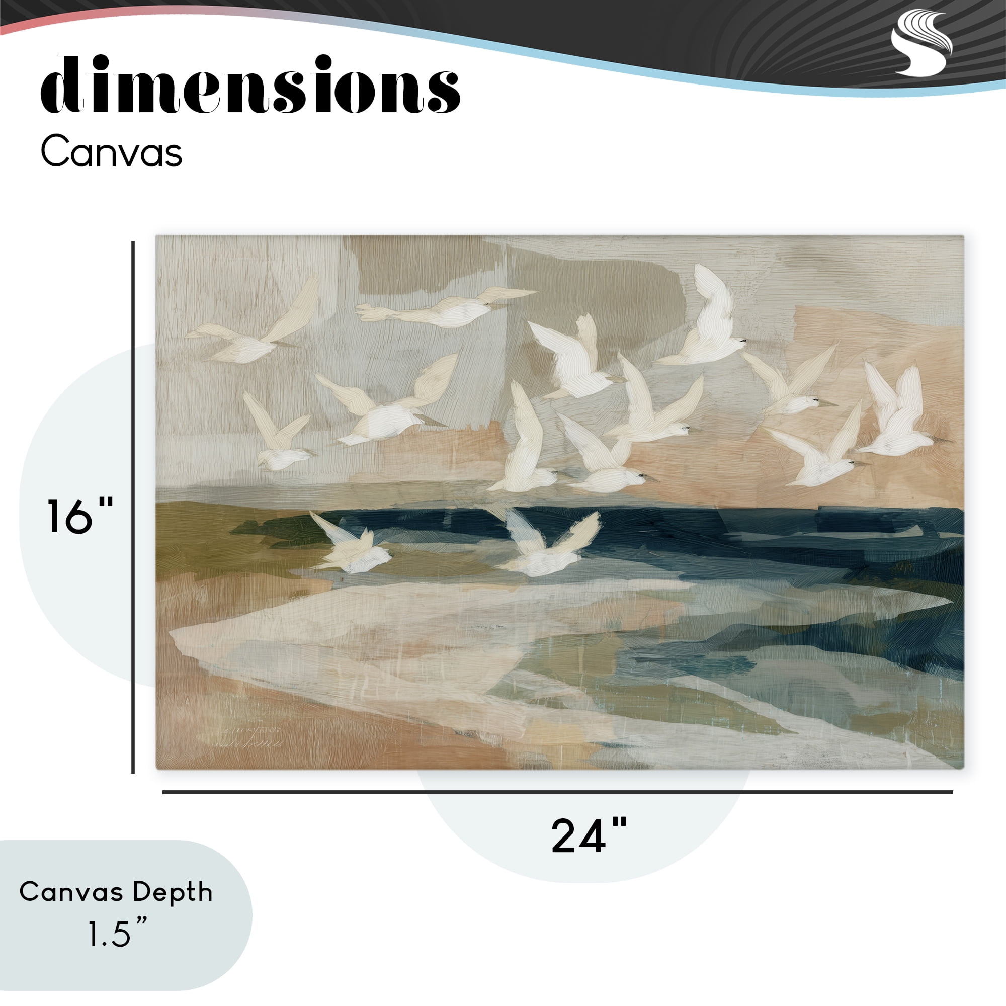Stupell Industries Birds in Flight Over Water Canvas Wall Art, design by Chromatic Storm Studio