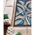 thumbnail image 3 of Star Abstract 5x7 Area Rug – Modern Contemporary Colorful Soft Polyester Carpet for Living Room Design 1310 Grey Turquoise Blue, 3 of 6