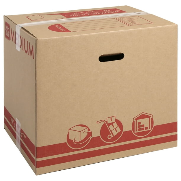 Pen+Gear Medium Recycled Moving Boxes, 19L x 14W x 17H, Kraft Walmart