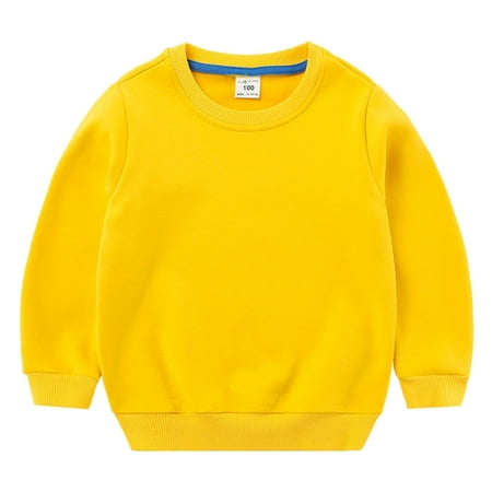 

RPVATI Toddler Baby Unisex Long Sleeve Pullover Solid Color Sweatshirt Crewneck Outfit 12M-10Y