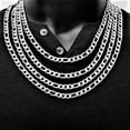 thumbnail image 2 of Silver Figaro Chain Necklaces for Men and Women Stainless Steel, 2 of 10