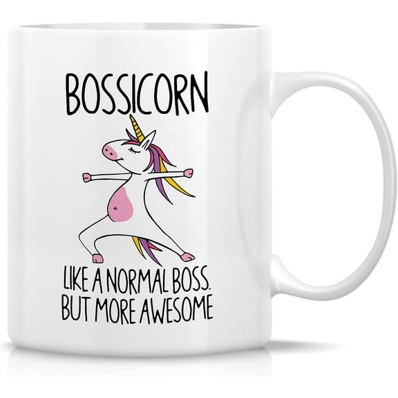 Funny Mug - Bossicorn Boss Unicorn 11 Oz Ceramic Coffee Mugs - Funny, Sarcasm, Motivational, Inspirational Thank You birthday gifts for him her manager friend coworker employer dad mom sis bro