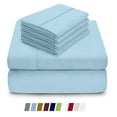 thumbnail image 2 of Sheet Set 6 Piece - 600 Thread Count -100% Egyptian Cotton - 12" Deep Pocket - Super Soft - Light Blue Solid, Twin XL Size., 2 of 5