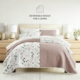 thumbnail image 4 of Noble Linens 3-Piece Mauve Poppy Bloom Reversible Quilt Set, King, 4 of 8