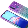 thumbnail image 5 of Compatible for Motorola Moto E7 Case, with Tempered Glass Screen Protector SOGA Diamond Liquid Quicksand Cover Cute Girl Women Phone Case - Teal/Purple, 5 of 5