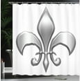 thumbnail image 4 of Ambesonne Medieval Shower Curtain, Lily Flower, 69"Wx75"L, White Grey, 4 of 5