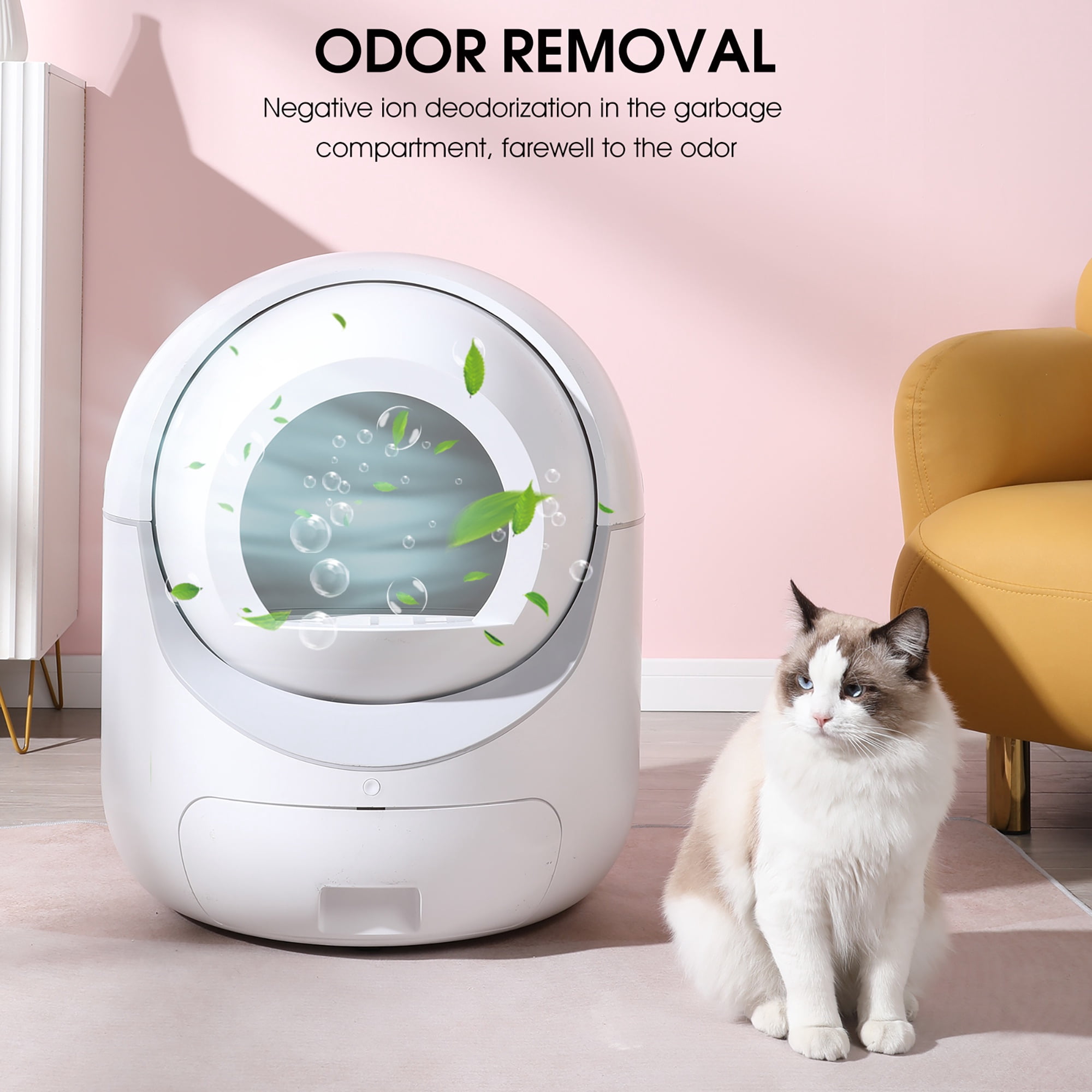 Holaki Smart Automatic Cat Litter Box, Self-Cleaning with App Control, Safety Sensors, Double Odor Removal, Large Capacity for Multiple Cats, Supports 5G & 2.4G WiFi