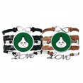 thumbnail image 1 of Garlic Injustice Lovely Little Face Bracelet Hand Strap Leather Rope Wristband Double Set, 1 of 3