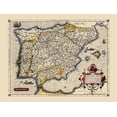 thumbnail image 2 of Ortelius 32x25 White Modern Wood Framed Museum Art Print Titled - Iberian Peninsula Spain Portugal - Ortelius 1592, 2 of 4