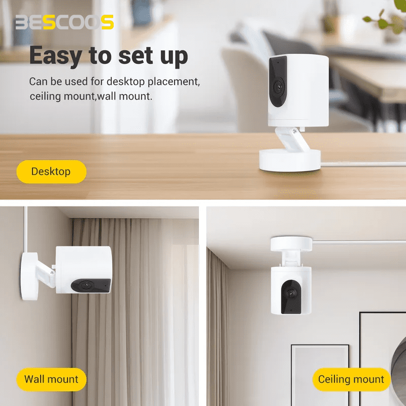 BESCOOS  Indoor Security Baby Camera  Home Security Wifi 1080P Pet Dog 2-Way Talk Camera with Phone App Motion Detection  K11