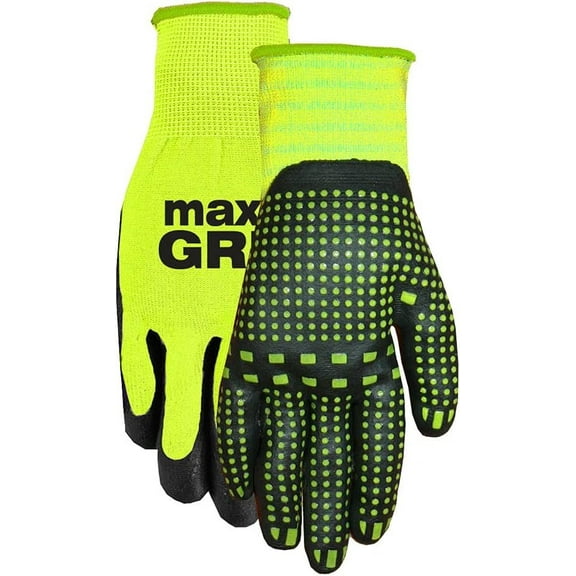 Midwest Gloves & Gear 94HVG-SM MAX Grip Glove, HI VIS Yellow