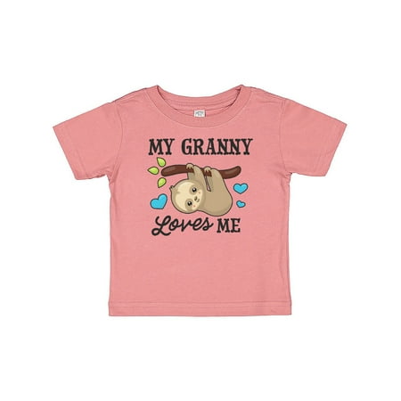 

Inktastic My Granny Loves Me with Sloth and Hearts Gift Baby Boy or Baby Girl T-Shirt