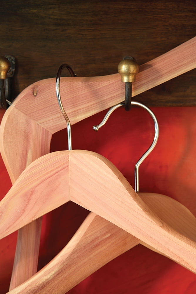 INTERNATIONAL HANGER Unfinished Cedar Wood Top Hanger for Shirts or Dresses, 8 Pack