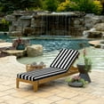 thumbnail image 2 of ARDEN Foam Outdoor Chaise Lounge Cushion, 21 x 72, made with ProFoam, Rain-proof, Fade Resistant, Black Cabana Stripe, 2 of 9