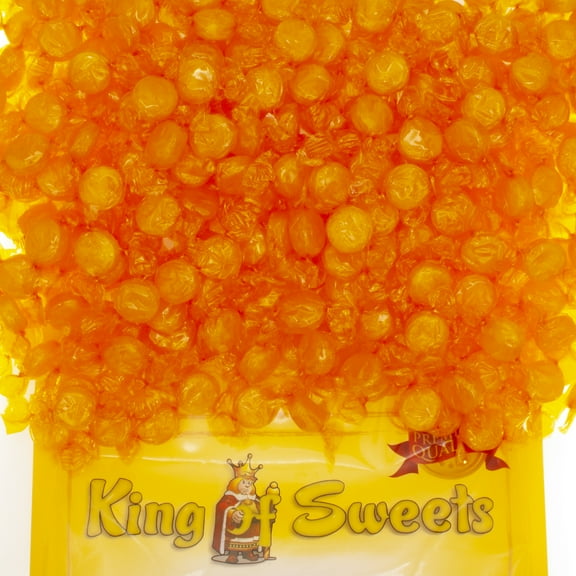 Columbian Butterscotch Buttons 5 Pounds Rich & Creamy Hard Candy Individually Wrapped in in a Resealable King of Sweets Bag