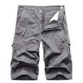 thumbnail image 2 of Tdoqot Mens Capri Cargo Shorts- Summer Clearance Relaxed Fit Stretch Cotton Casual Pocket Mens Shorts Gray, 2 of 4