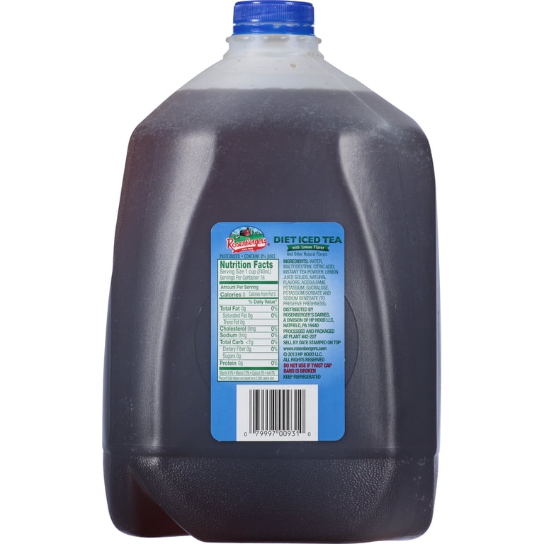 Rosenberger's Diet with Lemon Flavor Iced Tea, 1 Gallon - Walmart.com