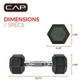 thumbnail image 4 of CAP Barbell, 10lb Coated Rubber Hex Dumbbell, Pair, 4 of 6