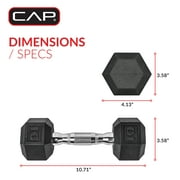 CAP Barbell, 10lb Rubber Hex Dumbbell, Single