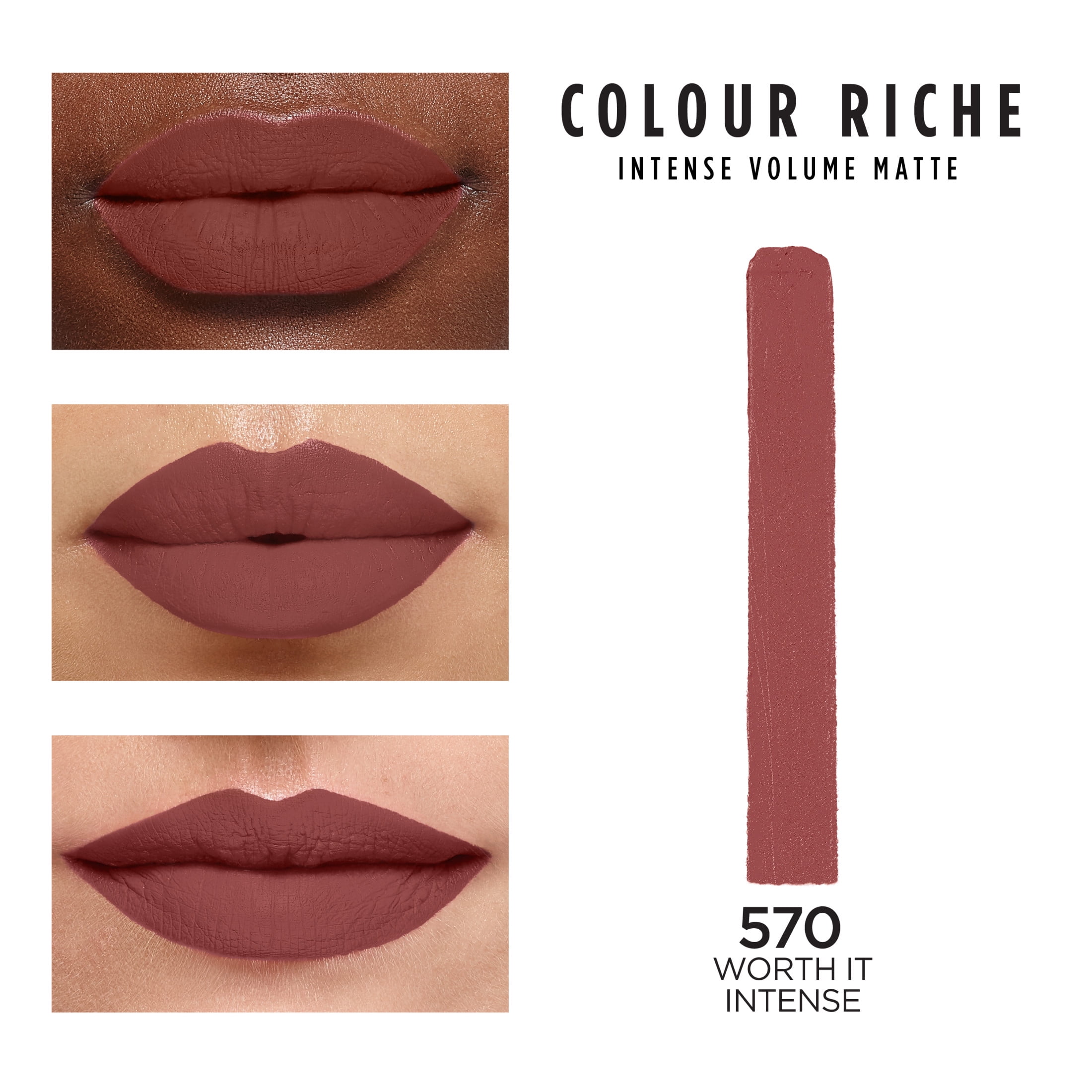 L'Oreal Paris Colour Riche Smudgeproof Intense Volume Matte Lipstick, 570 Worth It Intense