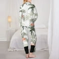 thumbnail image 5 of Kll Vintage Palm Trees Print Women'S Long Sleeve Pajamas With Pants Sleepwear Loungewear 2 Set-X-Large, 5 of 9