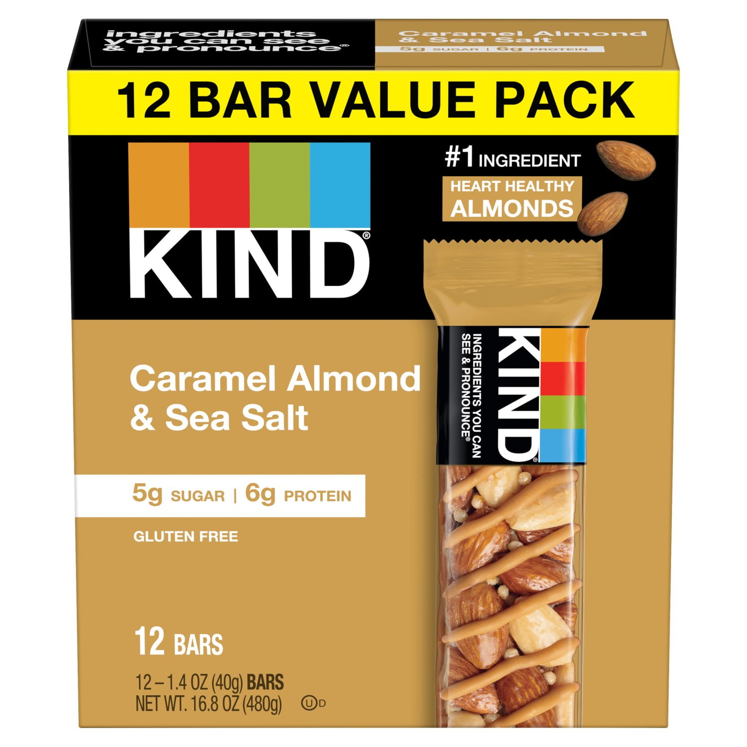 Kind N&S Caramel Almond Sea Salt 12 each