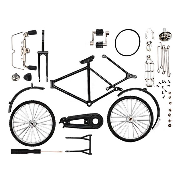 Retro Bikes Ornaments Simulation Diecast Toy Bookshelf Delicate Mountain Bike Alloy Ornament DIY Bike Toy for Mountain Home Birthday Office detachable black