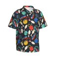 thumbnail image 2 of Daiia Bowling Ball Hawaiian Shirt for Men Gentle Cotton Regular Short Sleeve Casual-3X-Large, 2 of 9