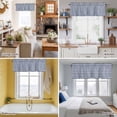 thumbnail image 5 of Navy Blue Striped Kitchen Curtain Valances for Windows Farmhouse Short Curtains, Farmhouse Striped Geometric Art Rod Pocket Valance Curtain for Bedroom Cafe Living Room 42"x18", 5 of 8