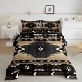 thumbnail image 2 of Western Decor,Vintage Exotic Indian Geometry Bedding Set Boho Western Comforter Set Queen,Ethnic Tribal Arrow Quilt Aztec Duvet Insert,Western Home Decor Farmhouse Decor,Black Brown, 2 of 7