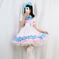 thumbnail image 1 of Vestido de Lolita rosa y azul con lazo grande súper lindo para mujer de talla grande Vestido lindo de Lolita de Gran Hermano, 1 of 1