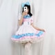 thumbnail image 1 of Vestido de Lolita rosa y azul con lazo grande súper lindo para mujer de talla grande Vestido lindo de Lolita de Gran Hermano, 1 of 5