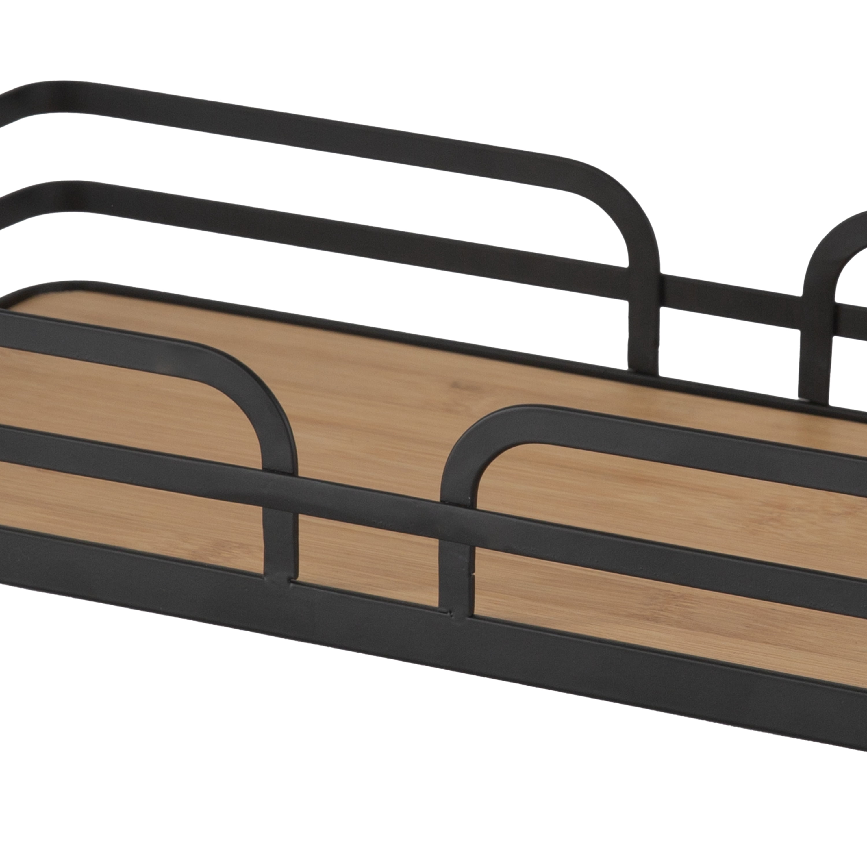 Simplify Modern Bamboo 6.5" W Vanity Tray in Matte Black