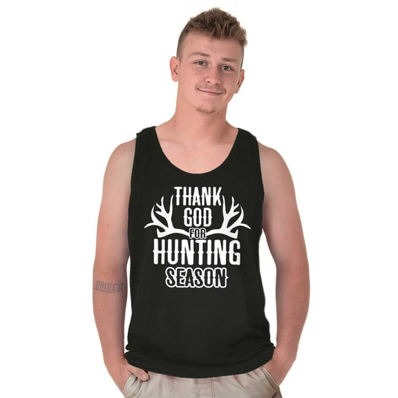 Thank God For Hunting Season Antlers Tank Top T Shirts Men Women Brisco Brands S