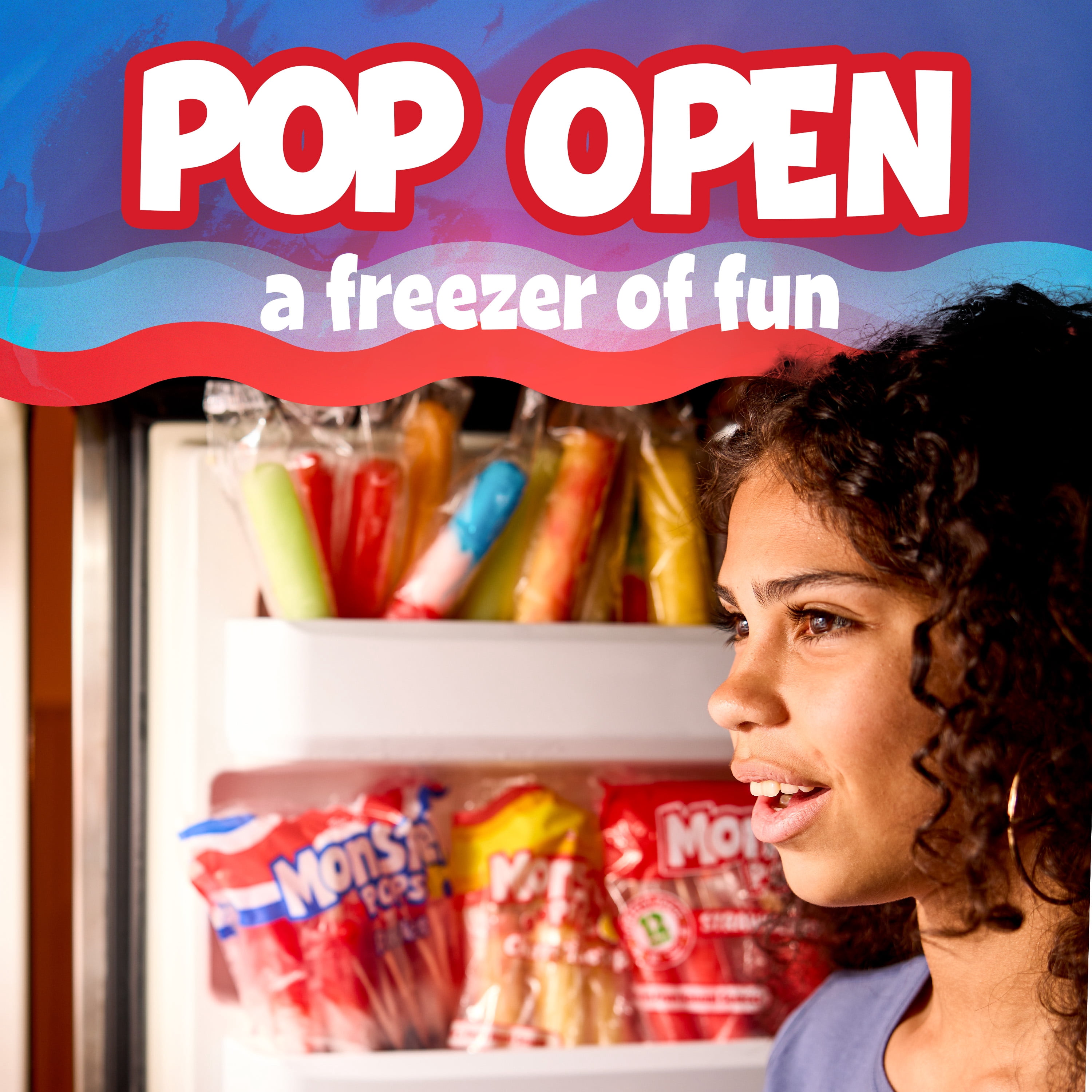 Budget Saver Monster Pops, Berry Twist, 12 Count, Frozen Popsicles with Natural Colors