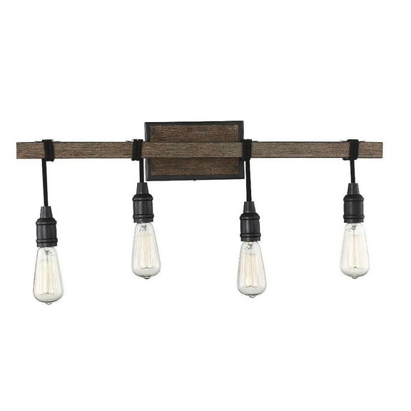 4 Light Bath Bar-Industrial Style with Farmhouse and Rustic Inspirations-10.25 inches Tall By 28 inches Wide Bailey Street Home 159-Bel-2749736