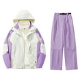 thumbnail image 4 of Luwomo Unisex Ski Jacket and Pants Sets Couples Windproof Ski Suits Comfy Winter Women Waterproof Two Piece Snowsuits,Purple, 4 of 4