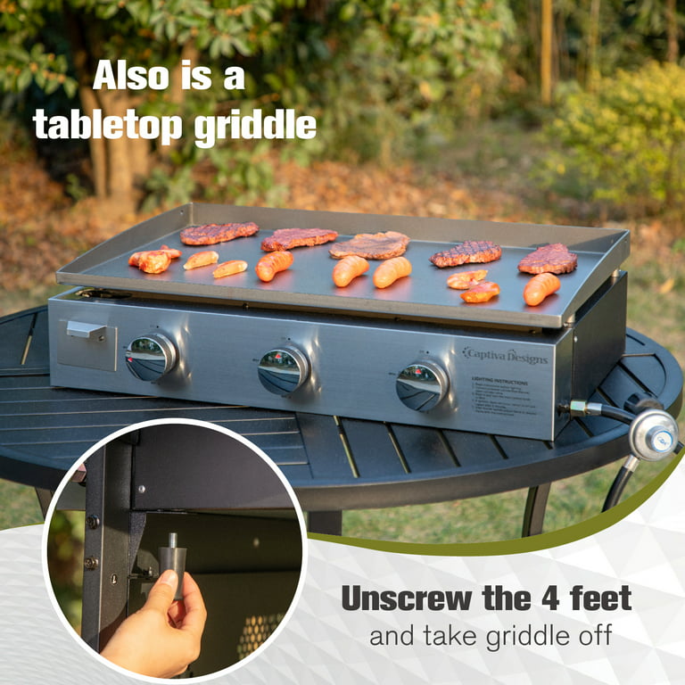 3-Burner Tabletop Griddle BBQ Portable Flat Top Gas Grill Outdoor Camping  HOT!!!