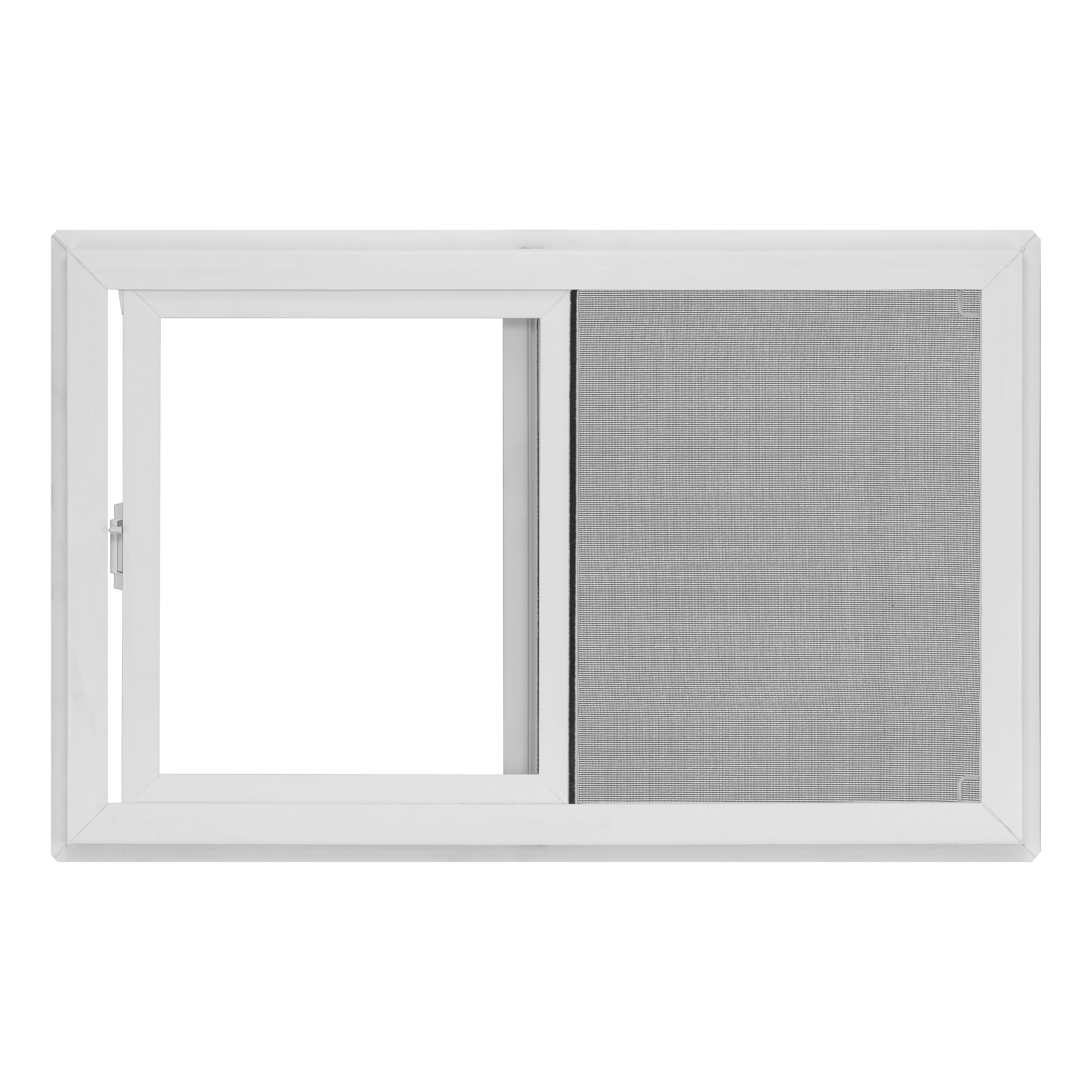 32 in. x 20 in. White Vinyl Double-Pane Insulated Basement Sliding Window with Screen