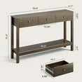 thumbnail image 5 of Aiho Console Table with 3 Drawers, Wood Entryway Table with Storage Shelf, Sofa Tables Narrow Long for Living Room, Entryway, Hallway, Foyer - Retro, 5 of 9