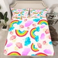 thumbnail image 2 of Homewish Cute Gradient Rainbow 4pcs Bed Sheets for Teens Kids Children,Ombre Watercolor King Sheets,Cartoon Kawaii Super Cozy Sheet Set,Lightweight Room Decor, 2 of 7